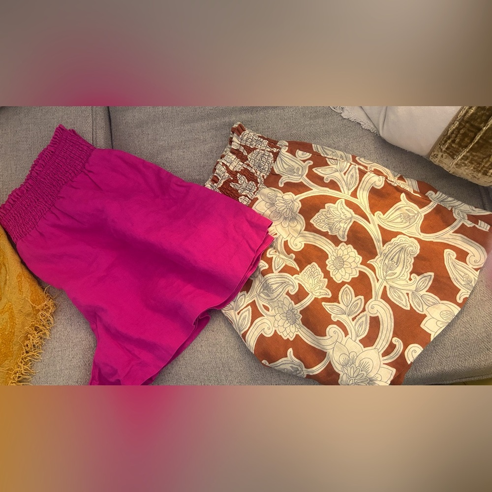NWOT- Boden 100% Linen Pink and Brown Floral Shorts Size 14!
